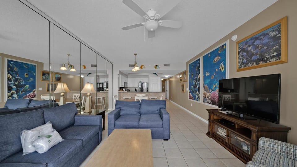 Condo, Multiple Beds, Beach View (Majestic Sun 803A) | Living area