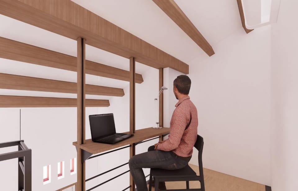 Double Room, 1 Queen Bed, Shared Bathroom | Living area | 16-inch Smart TV with digital channels