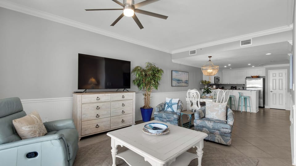 Condo, Multiple Beds, Balcony, Ocean View (San Remo 208 - No Pets Allowed) | Living area | 42-inch flat-screen TV with digital channels