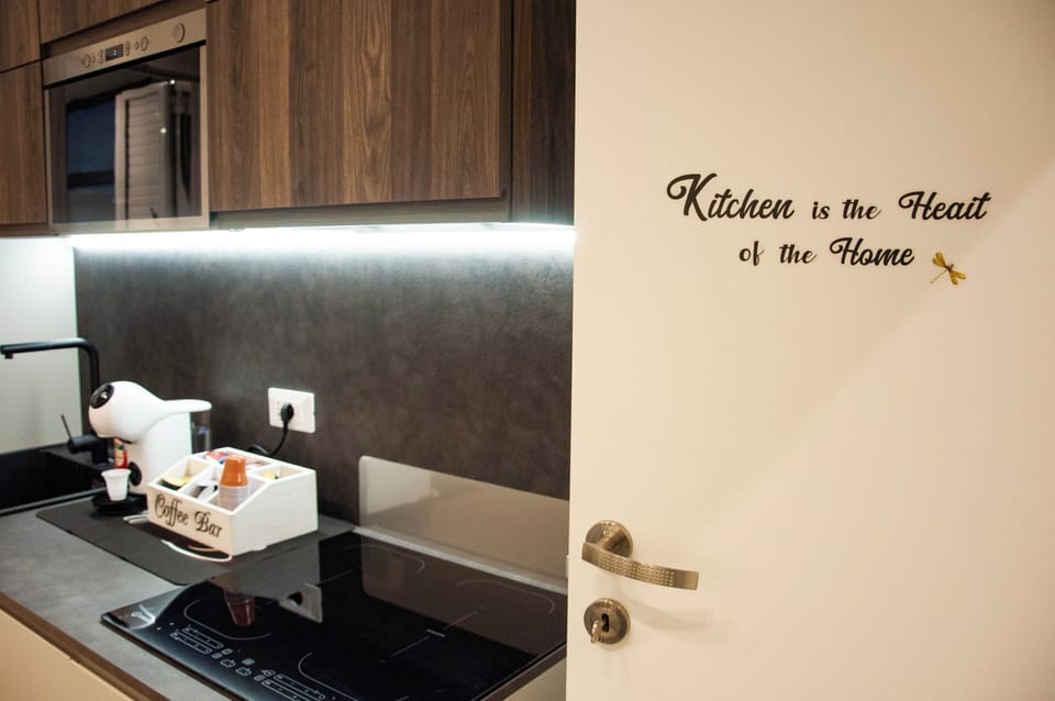 Shared fridge, microwave, coffee/tea maker, electric kettle