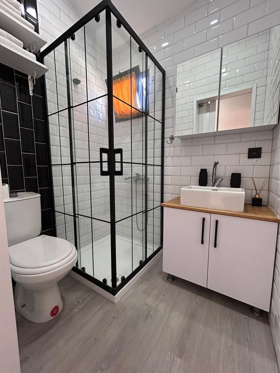 Shower, free toiletries, hair dryer, slippers