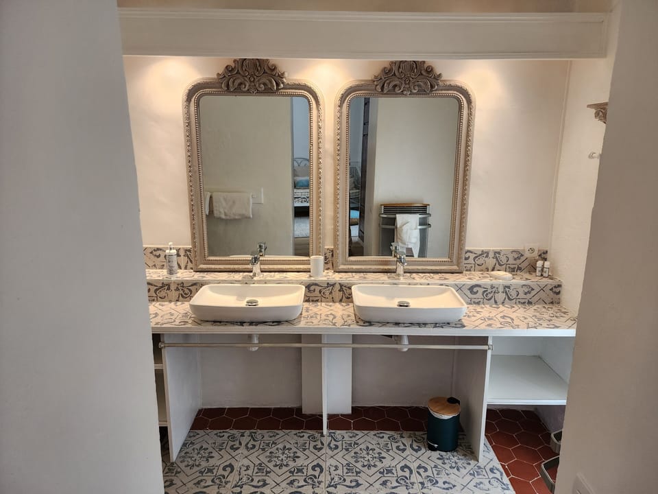Exclusive Double Room | Bathroom | Hair dryer, towels, soap, toilet paper