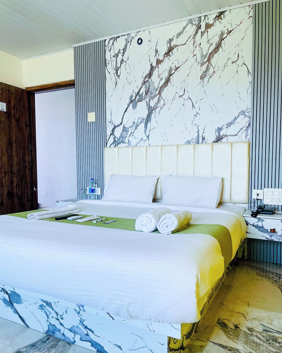 Desk, bed sheets