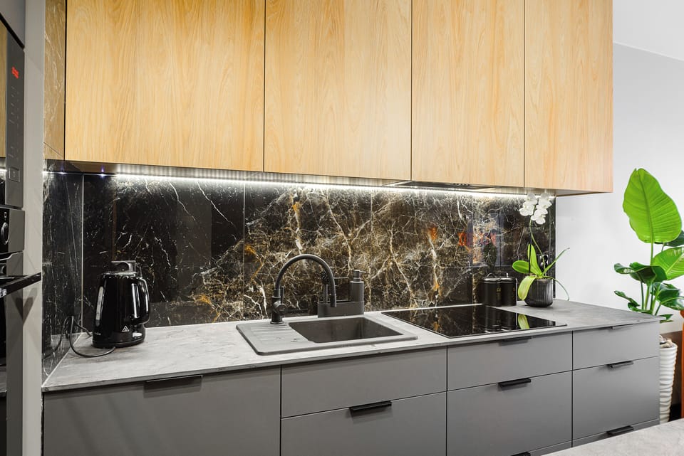 Exclusive Apartment | Private kitchen | Full-size fridge, oven, stovetop, dishwasher