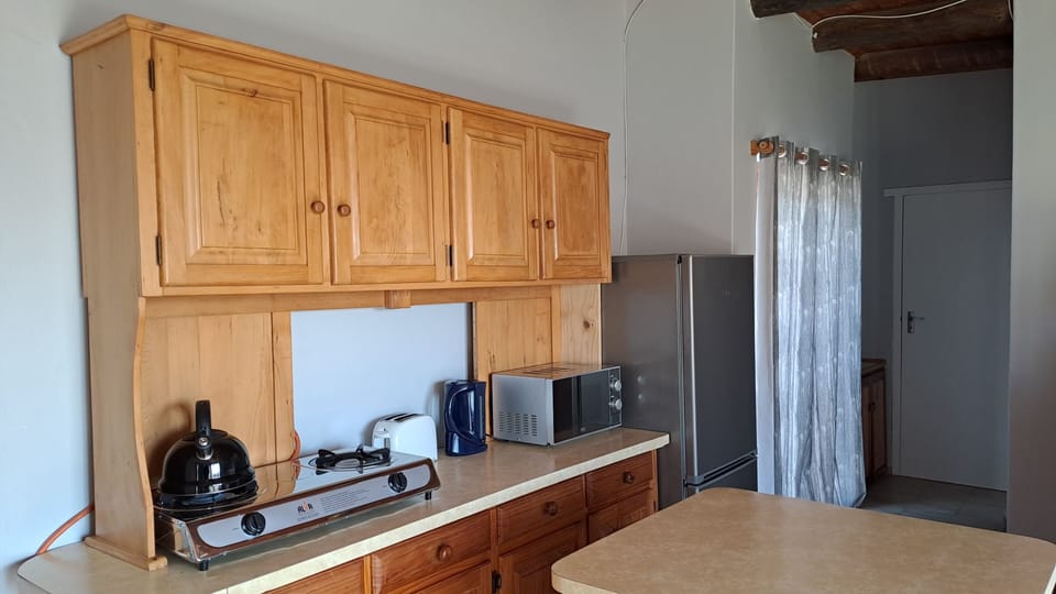 Apartment, Patio, Garden Area | Private kitchen | Full-size fridge, microwave, toaster, cookware/dishes/utensils