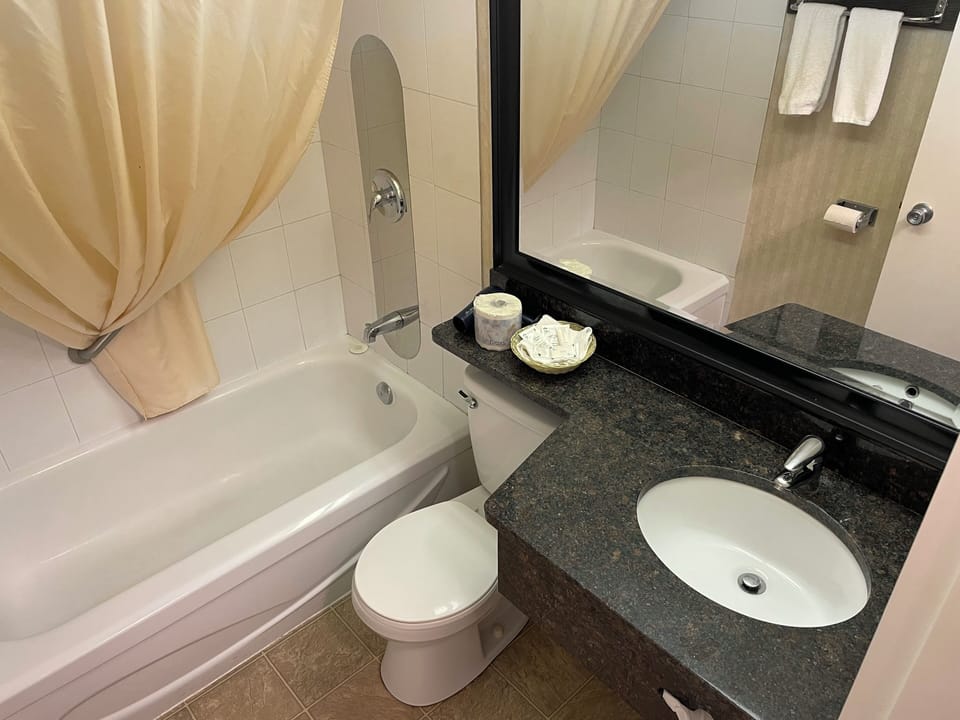 Hair dryer (on request), towels, soap, shampoo