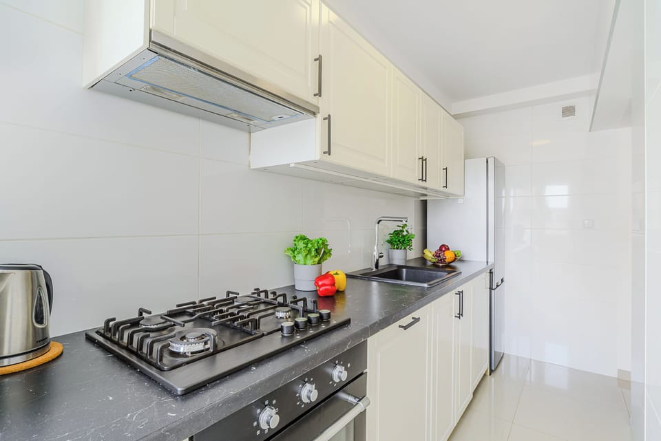 Basic Apartment | Private kitchen | Fridge, microwave, oven, stovetop