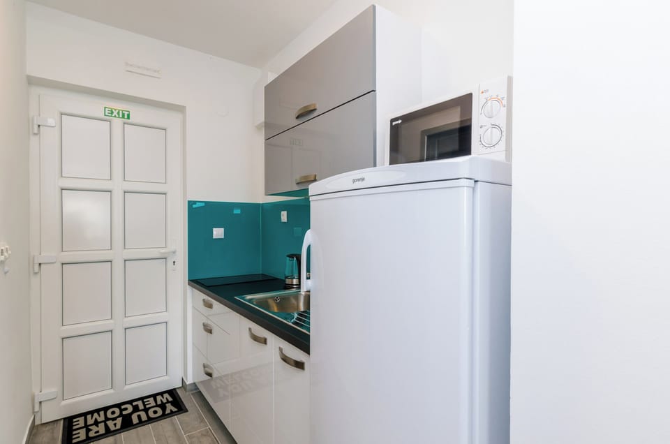 Studio (Studio Apartment with Balcony and Sea) | Private kitchen | Fridge