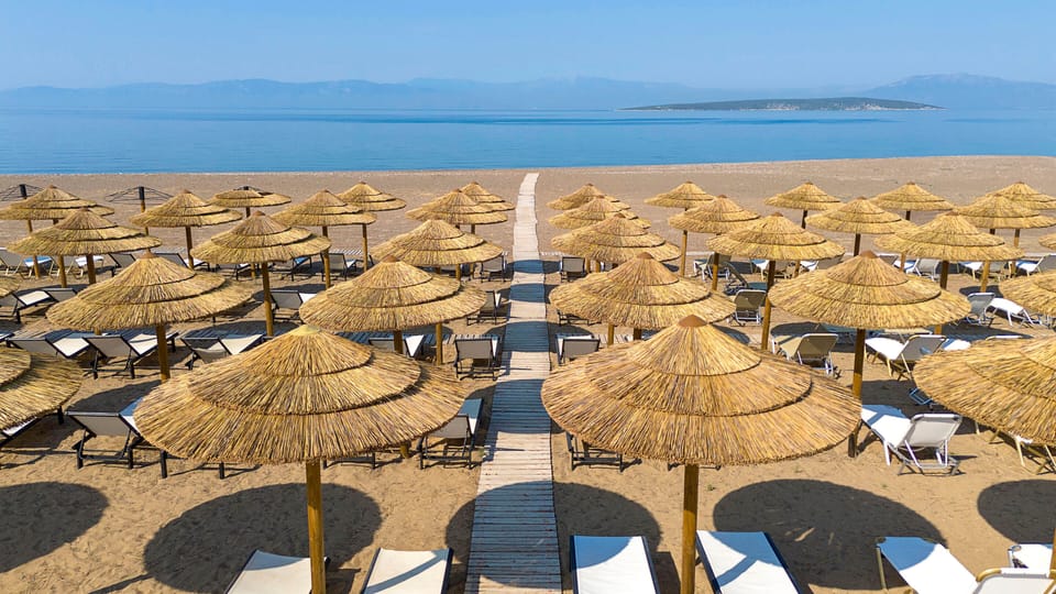 Private beach, beach bar