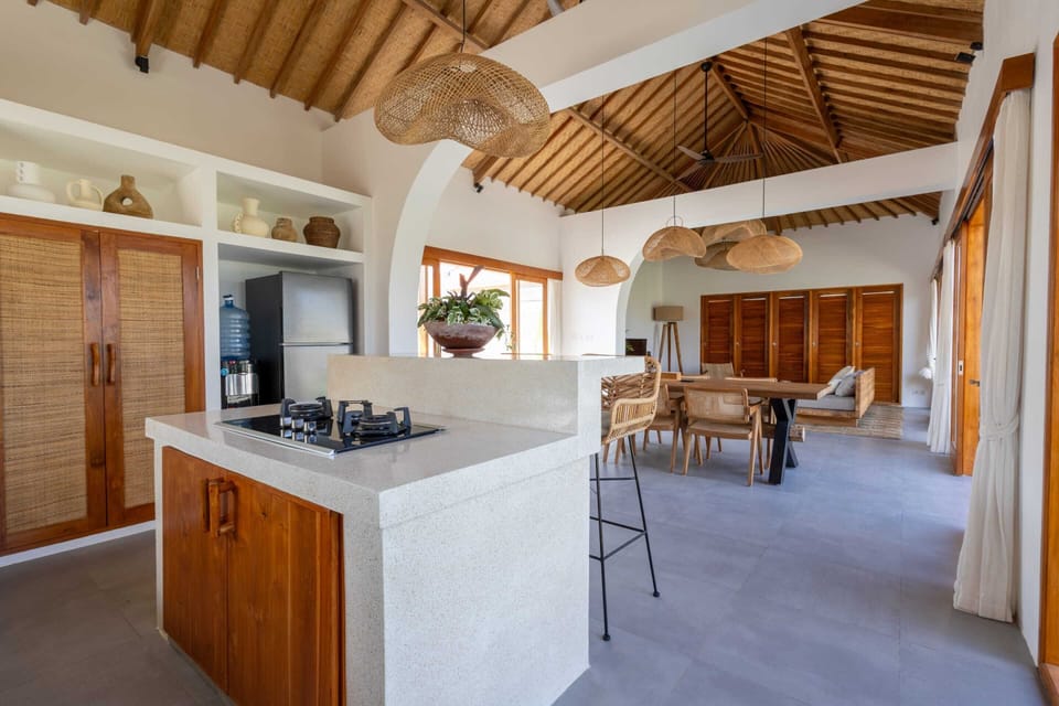 Basic Villa | Private kitchen | Fridge, microwave, stovetop, electric kettle