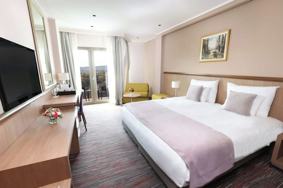 Deluxe Double or Twin Room, 1 Bedroom, Pool View | Minibar, in-room safe, desk, soundproofing