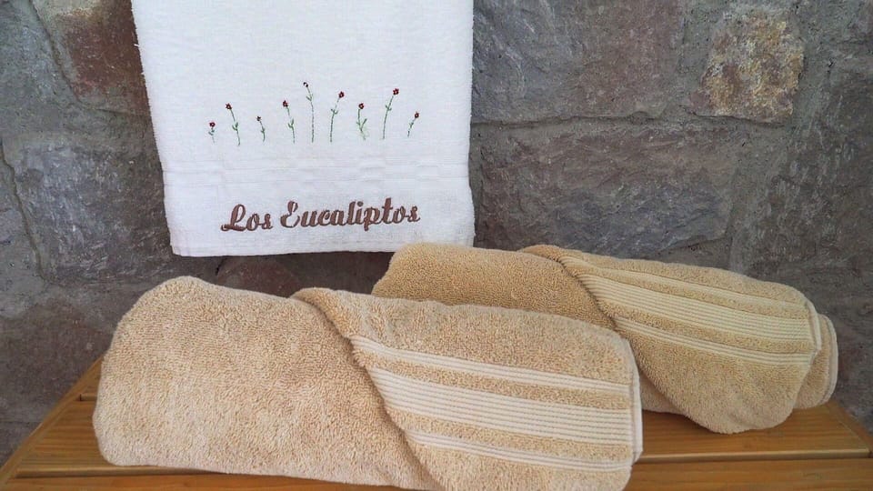 Separate tub and shower, free toiletries, towels, soap