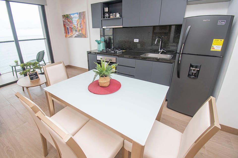 Apartment | Private kitchen | Fridge, microwave, coffee/tea maker, griddle
