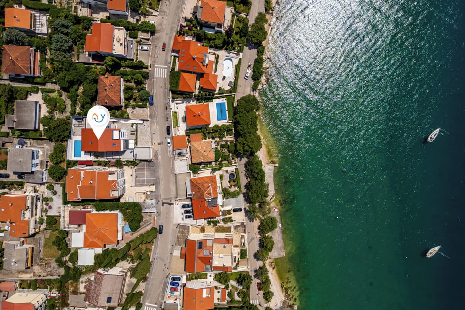 Family Apartment, 3 Bedrooms, Microwave, Sea Facing (Spacious Pool Apartment Crikvenica) | Aerial view