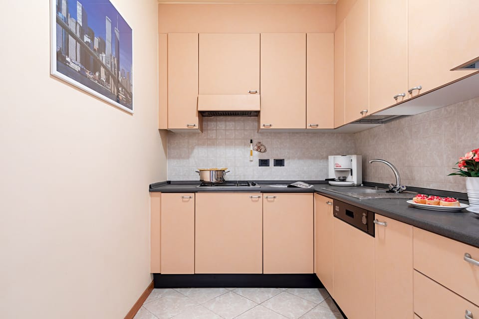 Apartment | Private kitchen | Full-size fridge, microwave, stovetop, dishwasher