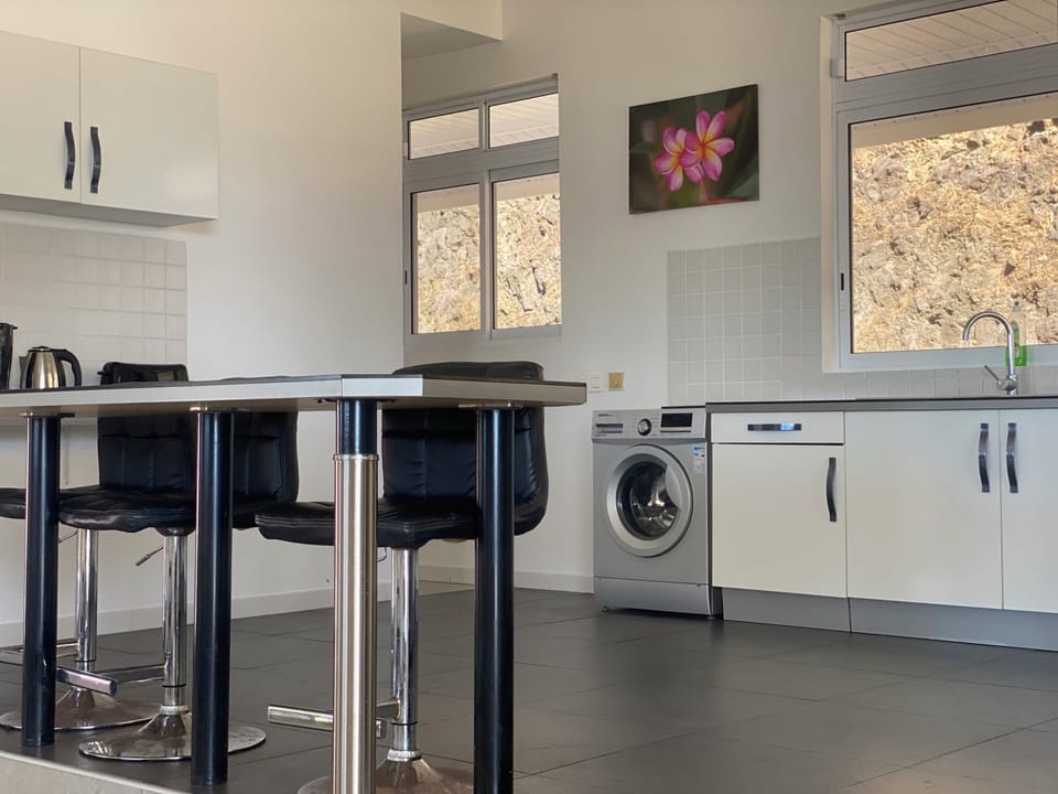 Villa, Lagoon View | Private kitchen | Fridge, microwave, oven, stovetop