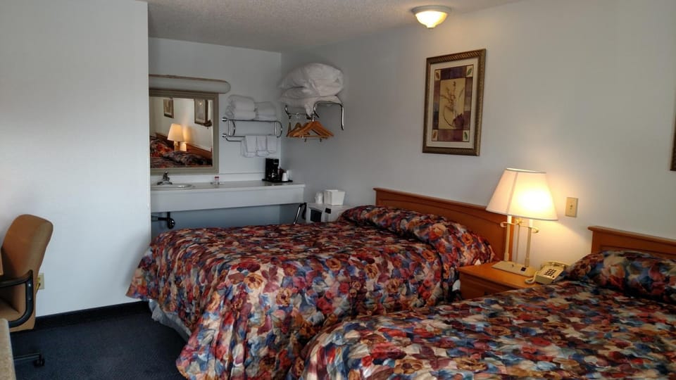 Desk, free WiFi, bed sheets, alarm clocks