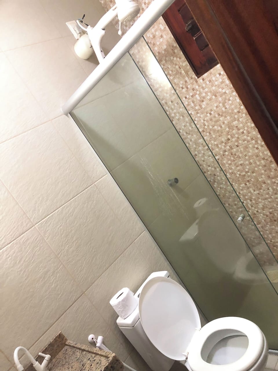 Comfort Double or Twin Room, Balcony, Pool View | Bathroom | Shower, towels, toilet paper