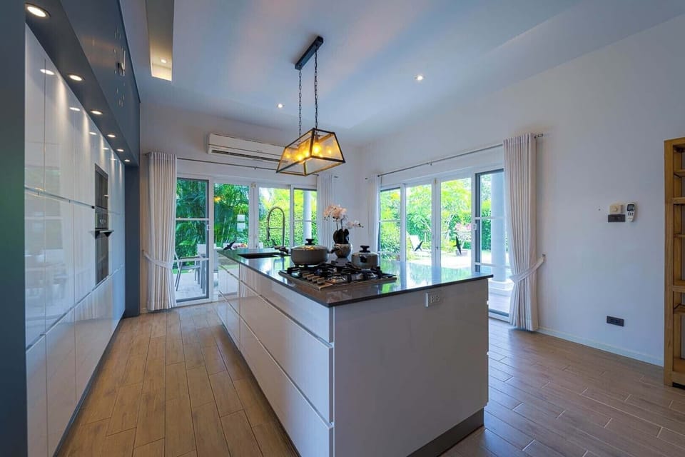 Exclusive Villa, Balcony, Pool View | Private kitchen