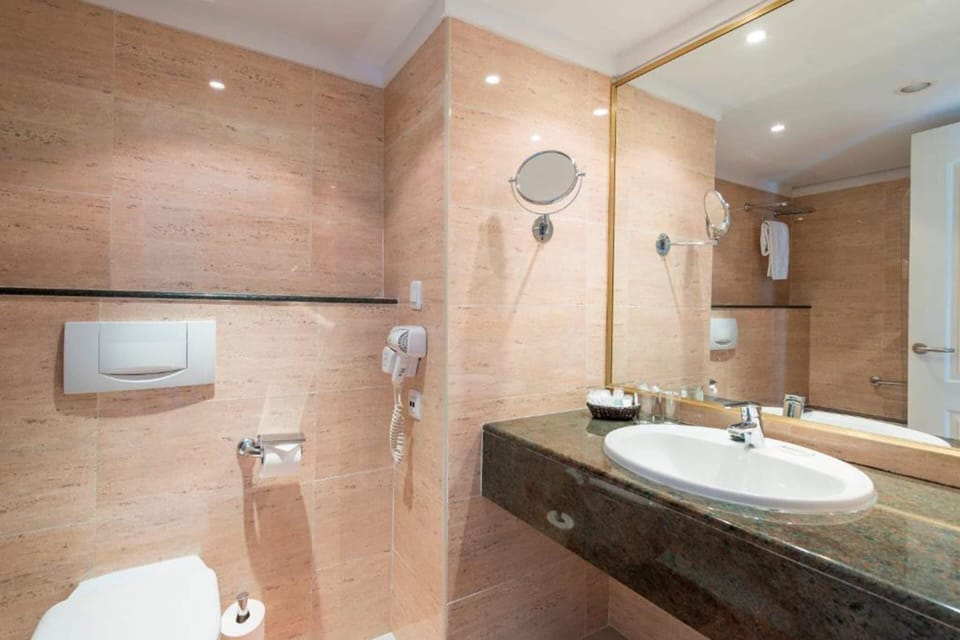 Hair dryer, bathrobes, towels