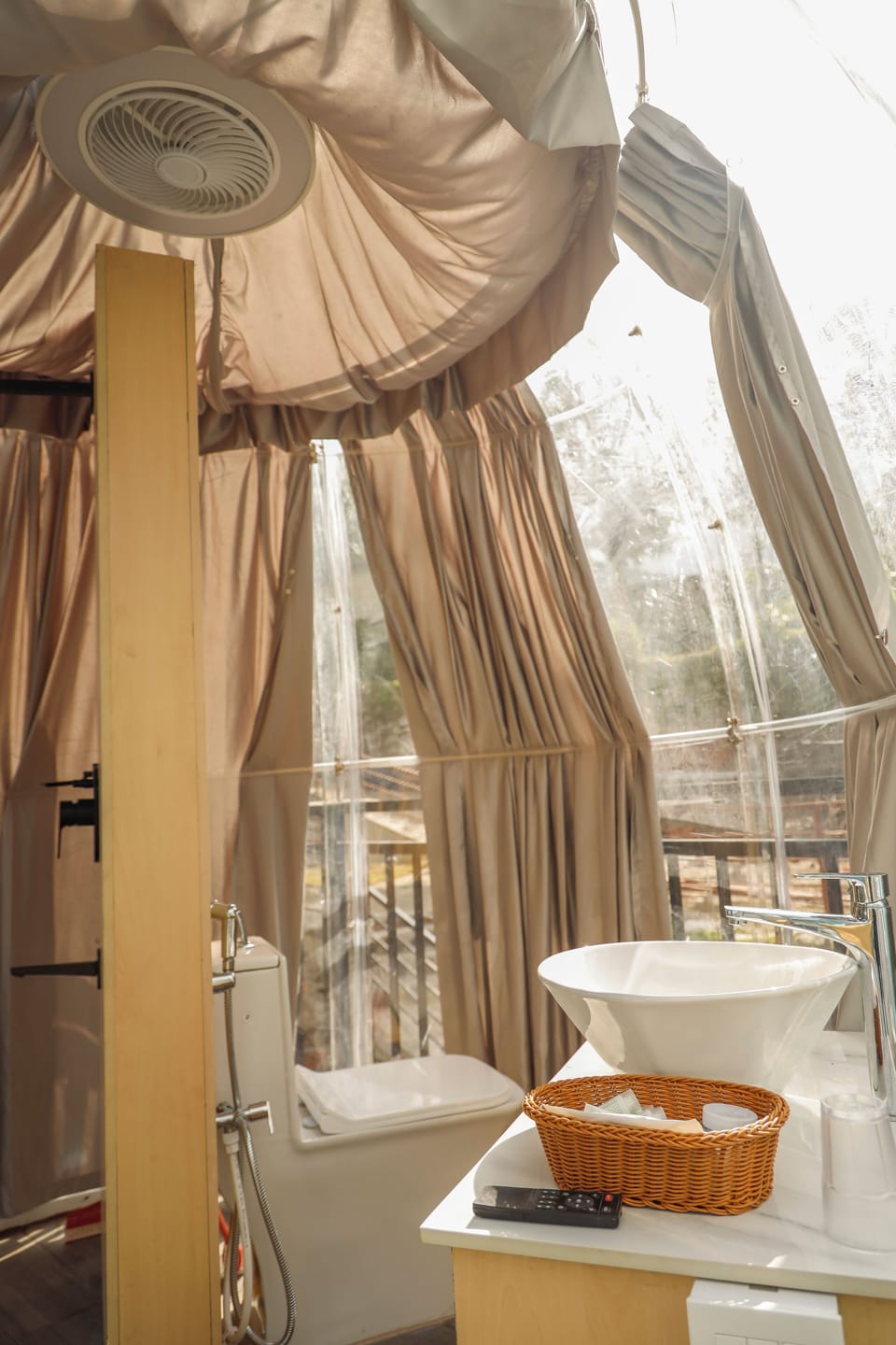 Mountain Meadow | Bathroom | Shower, rainfall showerhead, designer toiletries, hair dryer