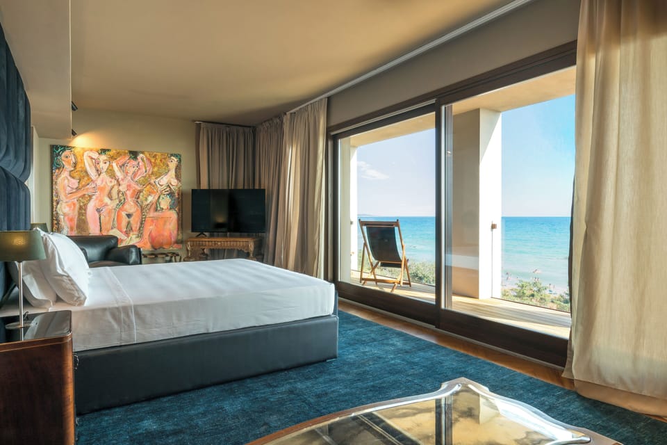 Panoramic Suite, Balcony, Sea View | Minibar, in-room safe, free WiFi, bed sheets