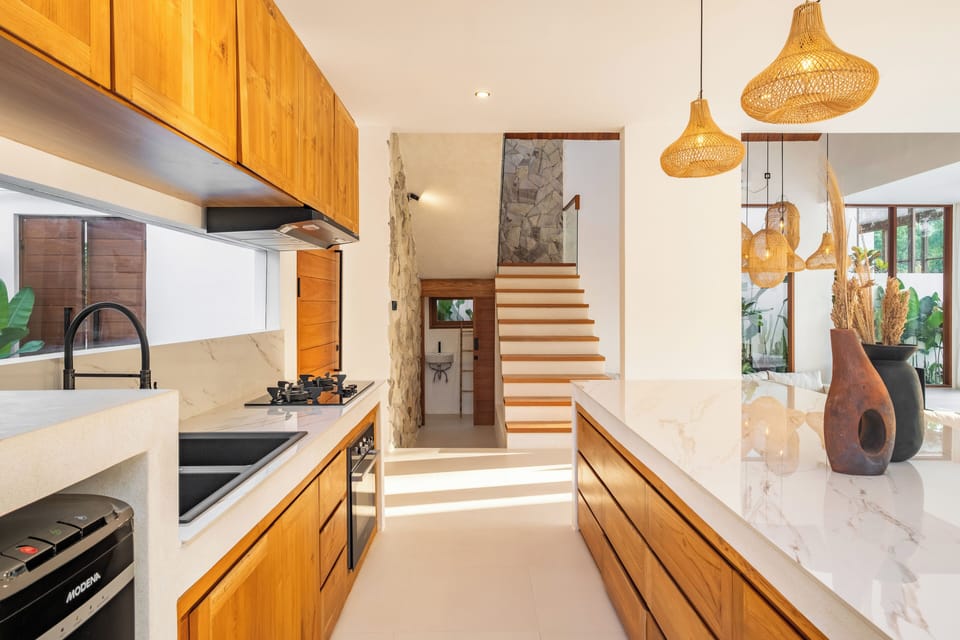 Villa, 1 Bedroom, Pool View | Private kitchen | Fridge, oven, stovetop, electric kettle