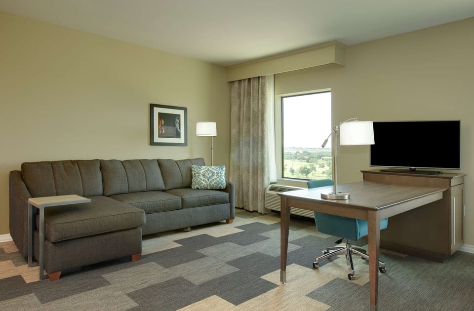 42-inch flat-screen TV with cable channels