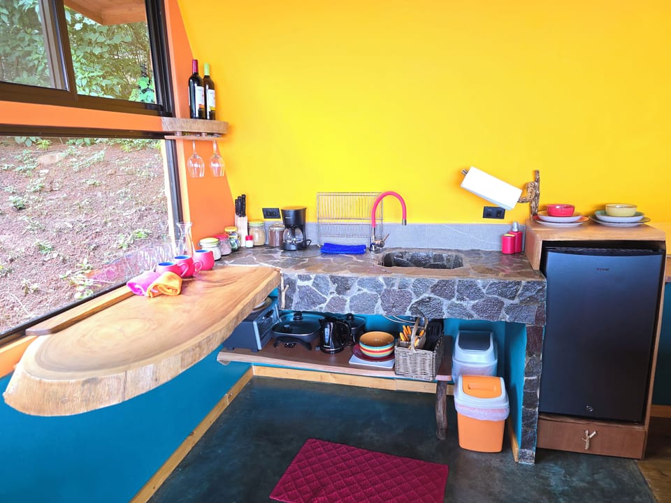 Panoramic Cabin, Bathtub, Mountain View | Private kitchen | Full-size fridge, microwave, oven, dishwasher