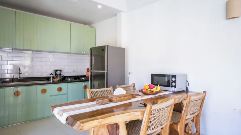 Basic Villa, Patio, Pool View | Private kitchen | Fridge, microwave, stovetop, toaster