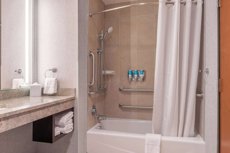 Free toiletries, hair dryer, towels, soap