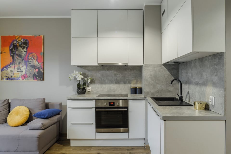 Classic Apartment, Balcony, City View | Private kitchen | Fridge, oven, stovetop, dishwasher