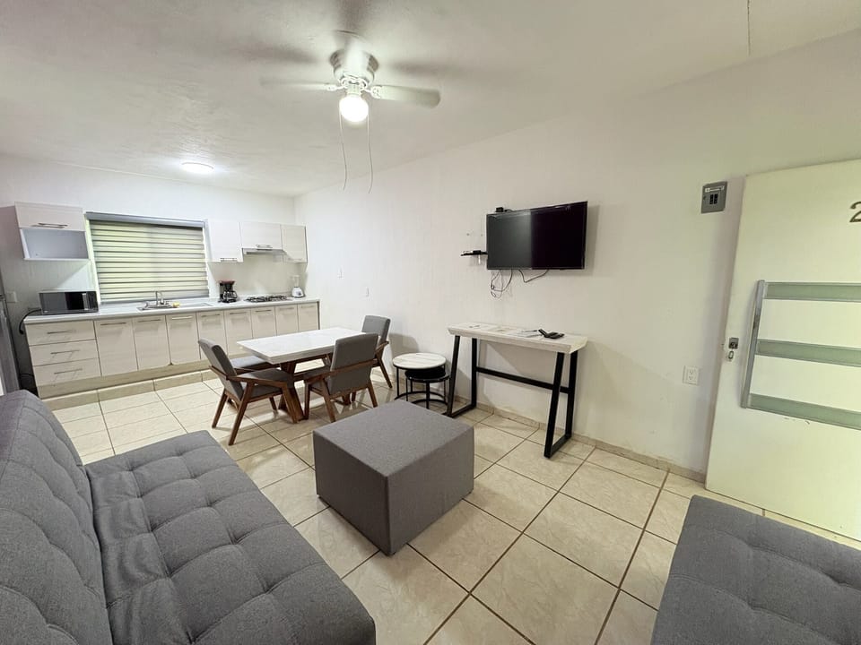 Apartment, Multiple Beds, Kitchen, Tower | Living area
