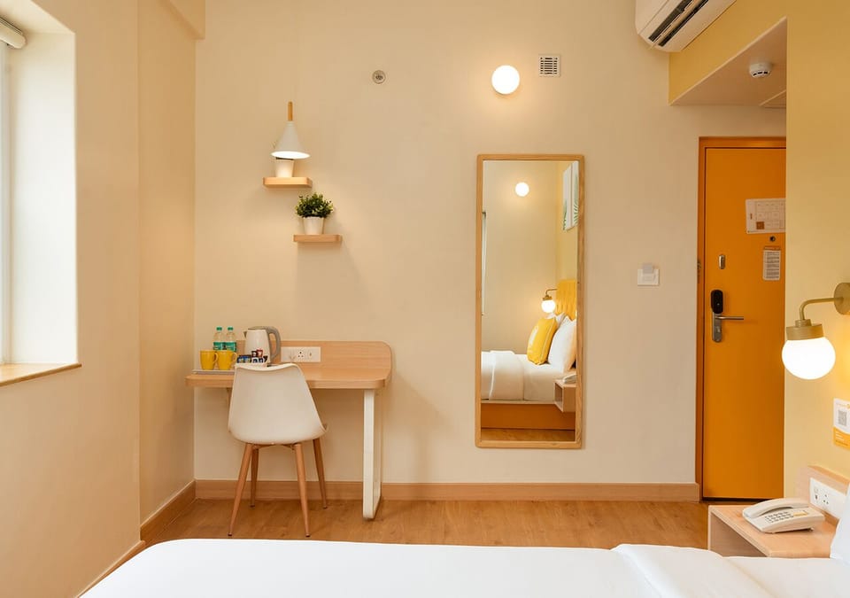 Standard Double Room | In-room safe, desk, laptop workspace, iron/ironing board