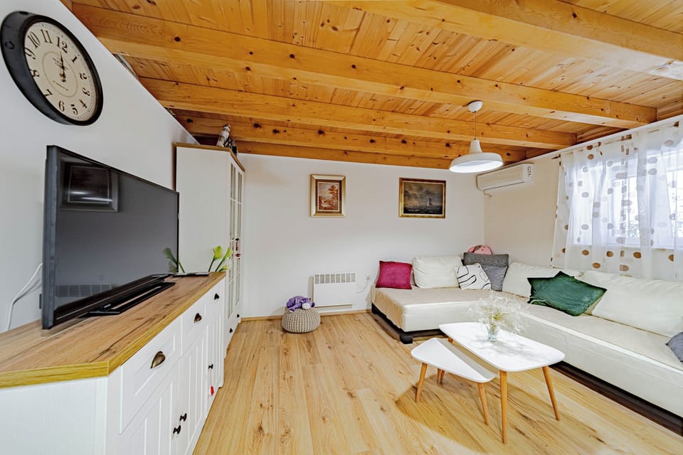Family House, Multiple Bedrooms, 2 Bathrooms (Holiday Home Luce with Pool) | Living area | 21-inch flat-screen TV with cable channels