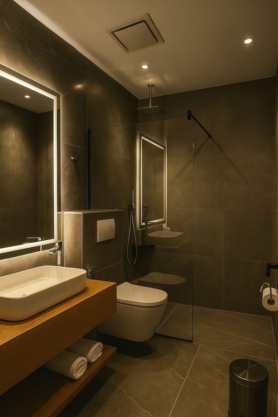 Hair dryer, children's robes, bidet, towels