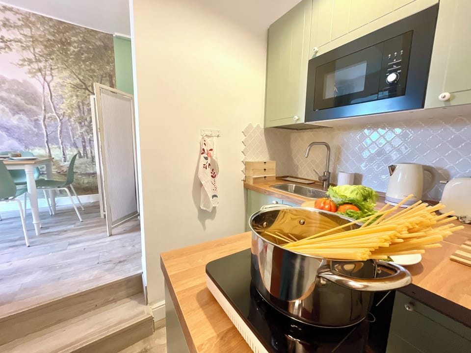 Family Apartment, 1 Double Bed with Sofa bed, Non Smoking, Private Bathroom | Private kitchen | Fridge, microwave, stovetop, toaster