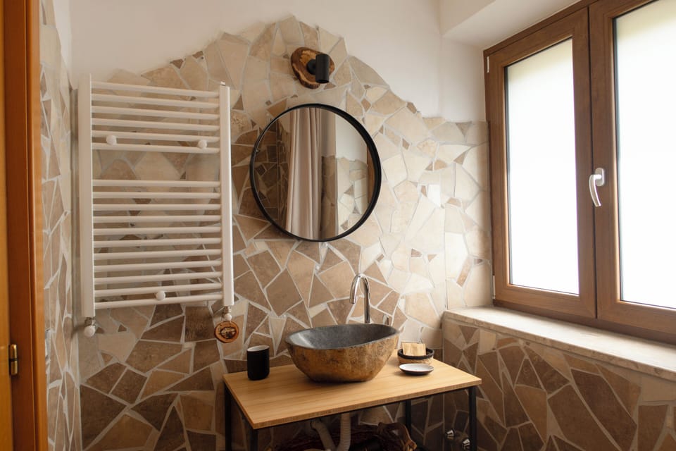 Double Room, Mountain View | Bathroom | Shower, hair dryer, towels, soap