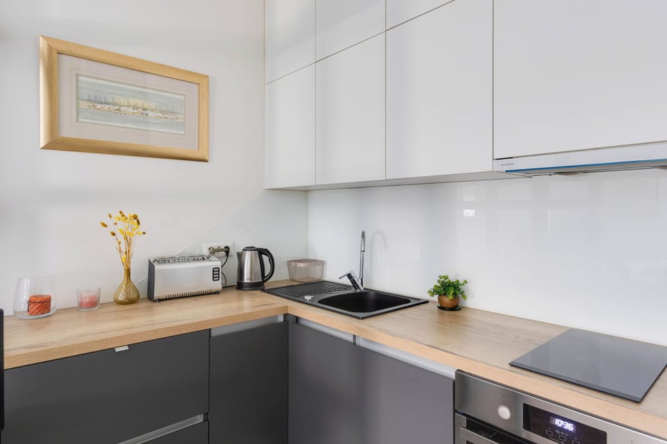 Executive Apartment | Private kitchen | Full-size fridge, oven, stovetop, dishwasher