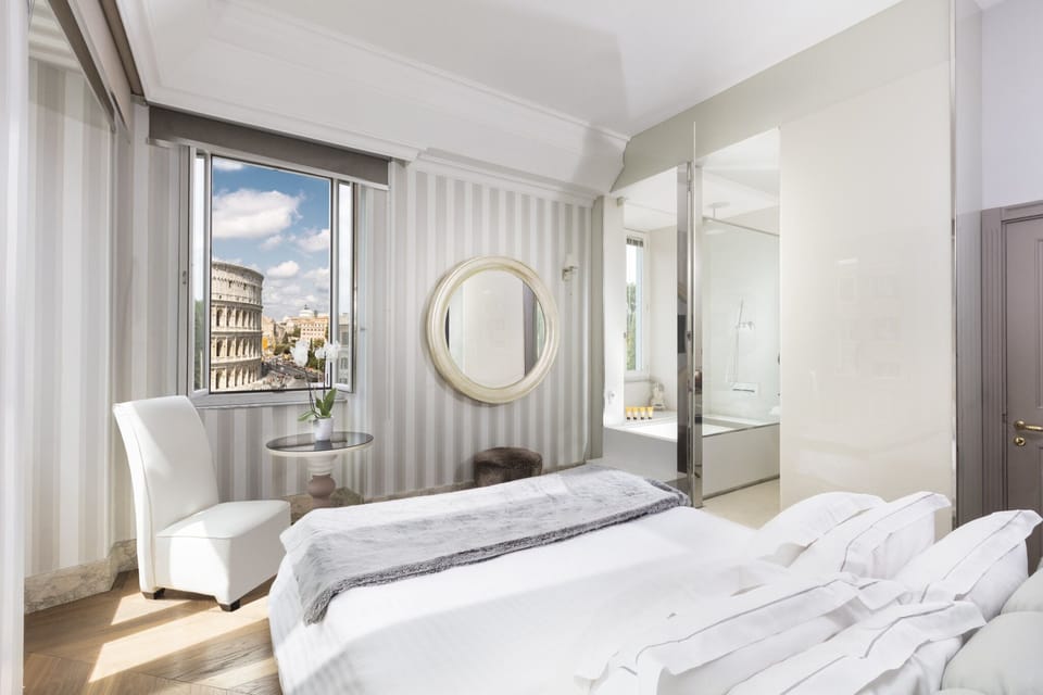 Master Colosseum View | Premium bedding, memory foam beds, minibar, in-room safe