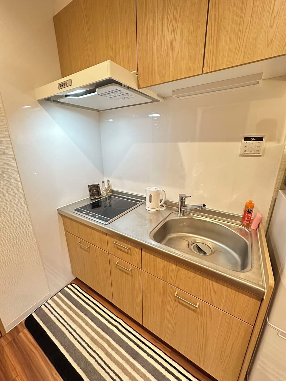 Economy Apartment | Private kitchen | Fridge, microwave, stovetop, electric kettle