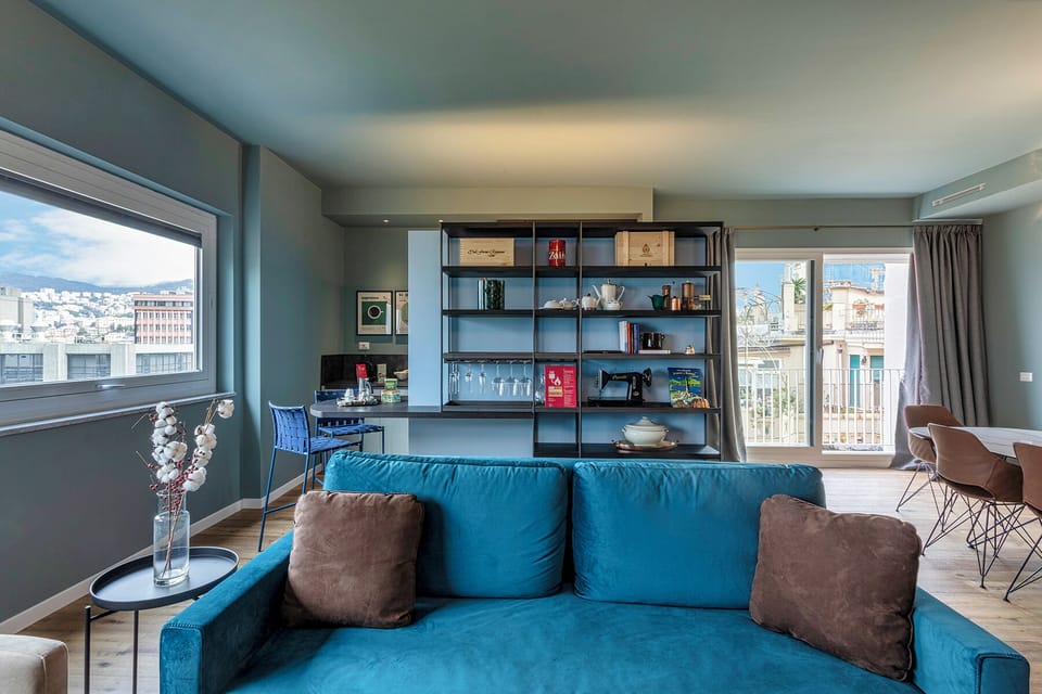 Apartment, Balcony | Living area | 35-inch TV with digital channels