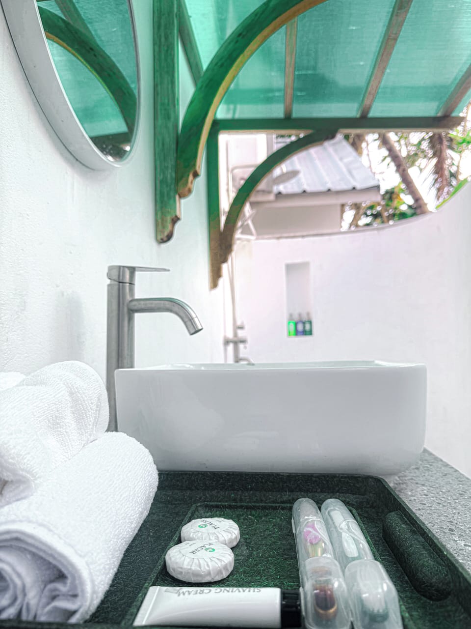Free toiletries, hair dryer, towels, soap