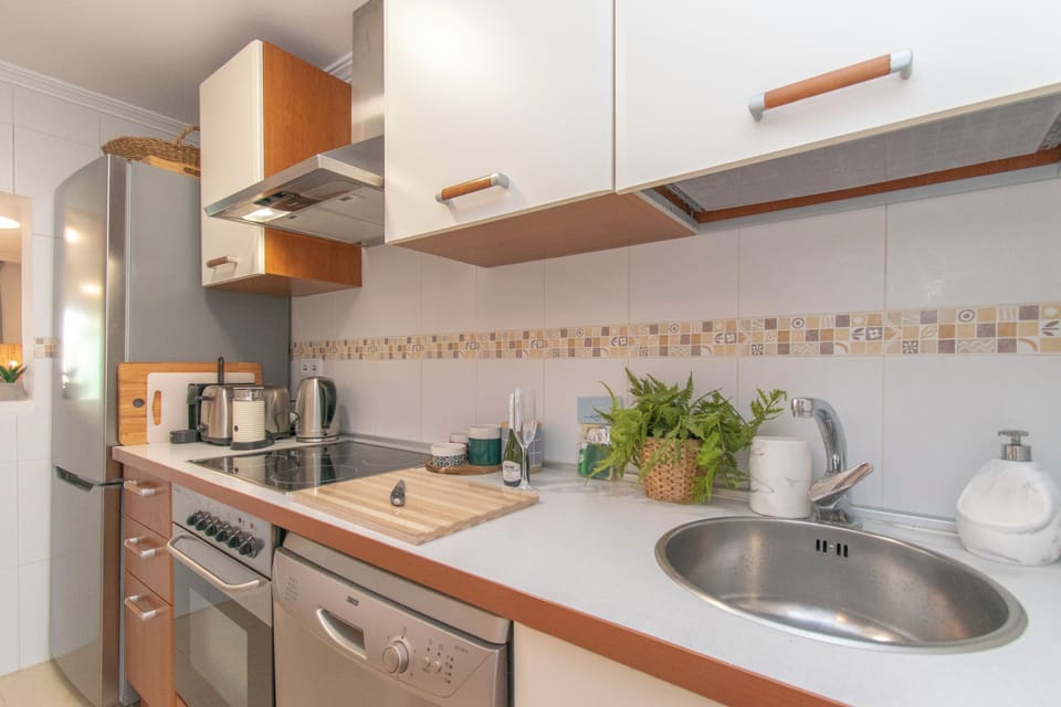 Family Apartment, Multiple Bedrooms, 2 Bathrooms, Mountainside (Family Duplex Riviera With Pool) | Private kitchen | Fridge, microwave, oven, stovetop