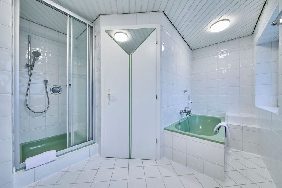 Basic Quadruple Room, Non Smoking, Mountain View | Bathroom | Shower, hair dryer, towels, soap