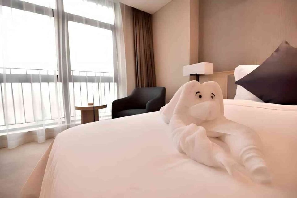 Premium bedding, desk, free WiFi, bed sheets