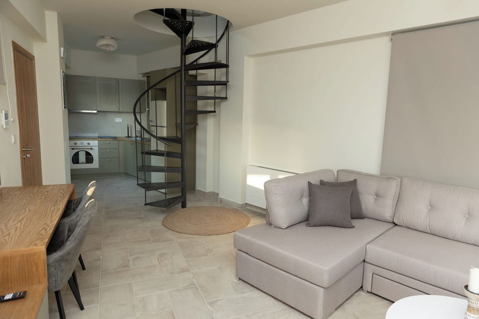 Afrodite, 1 Bedroom, Full Sea View | Living area | TV