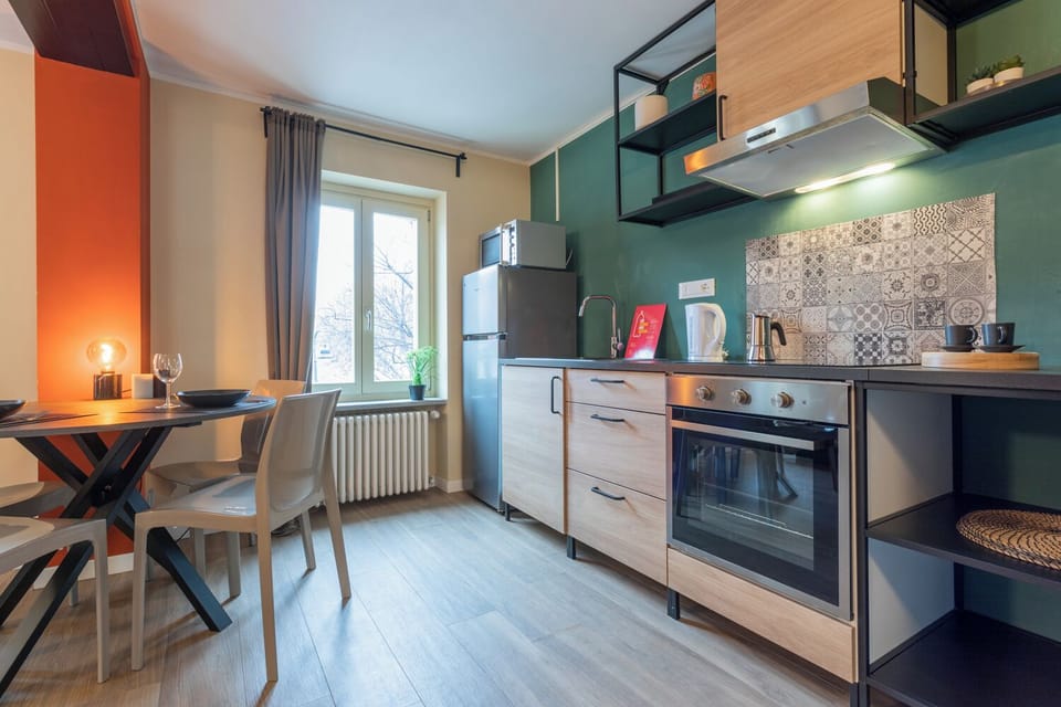 Apartment | Private kitchen | Fridge, microwave, oven, stovetop
