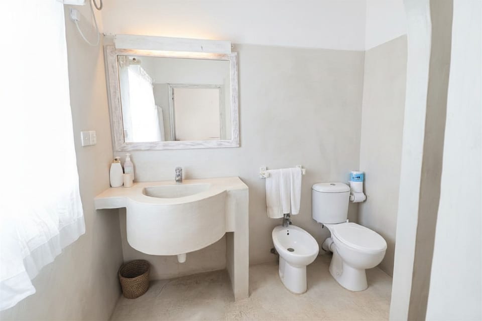Shower, free toiletries, hair dryer, bidet