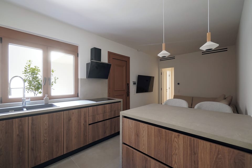Superior Apartment, Garden View | Private kitchen | Full-size fridge, microwave, oven, dishwasher